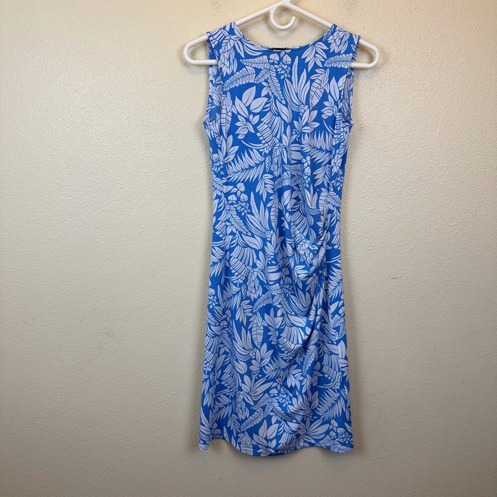 BROOKS BROTHERS $148 Slinky Stretch Floral Pleated Side Tank Dress Size Small